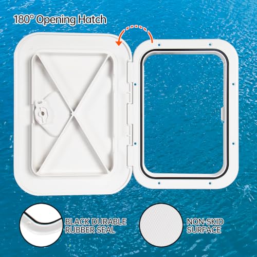 Marine Deck Access Hatch 10.63"×14.76" White (White / 270-375)
