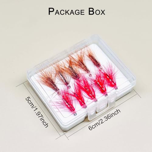 10Pieces Fly Fishing Flies Lure Artificial Insects Winged Caddis (Brown&Red)