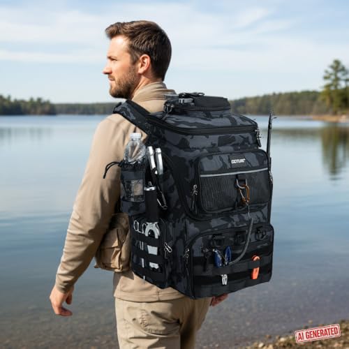 Fishing Backpack with Cooler (A2:camo(without Tackle Boxes))