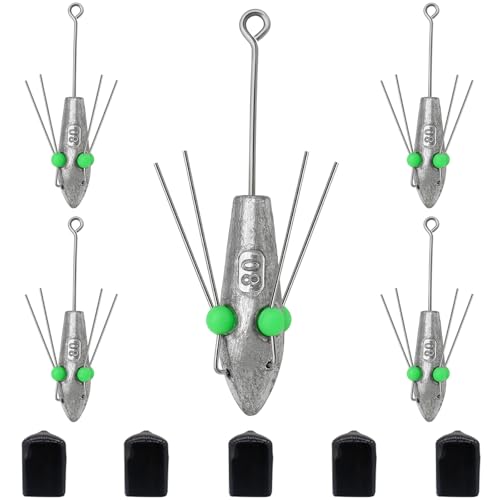 5Pcs Sputnik Sinker Fishing Weights Sinkers Lead Long Tail Spider Sinkers (Mixed-5pcs)