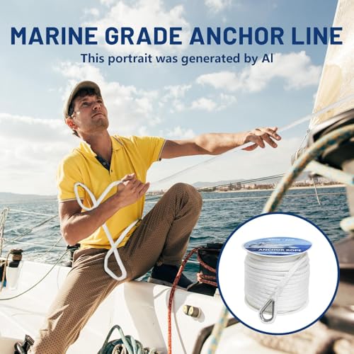 NEWSEED Anchor Rope 3 (White / 3/8"x100')