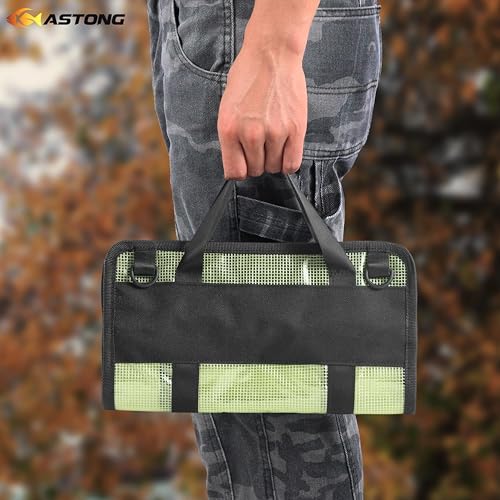 Fishing Lure Stroage Bag Covenient 6 Pocket Large Capacity PVC Heavy Duty Protective Cover Durable Fishing Bag for all Fishing Bait Trolling Fishing Lure Wraps Box for Saltwater (Yellow / 1pc)