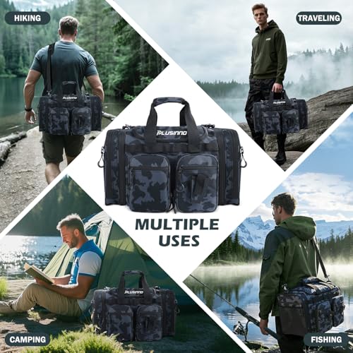 Tackle Bag Expandable Fishing Bag with fishing net for Saltwater & Freshwater (Tackle Bog with Lure tool &Fishing Net)