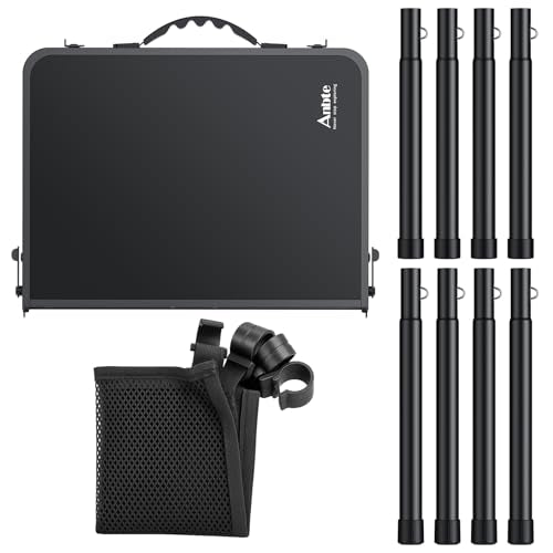2ft Folding Camping Table (Pure Black / 24" x 16" x 26.3")