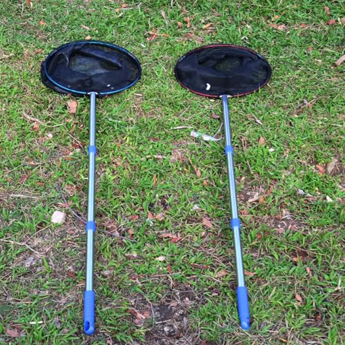 Fishing Nets 2 Pack Removable Lightweight Landing Net with Stainless Steel Pole Handle for Catching and Releasing Butterfly Nets (40cm Blue+red)