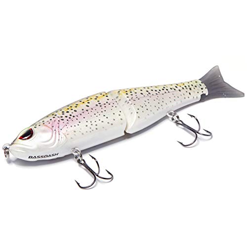 SwimShad Glide Baits Jointed Swimbait Bass Pike Salmon Trout Muskie Fishing Lure (Rainbow Trout / 4.5in/0.65oz)