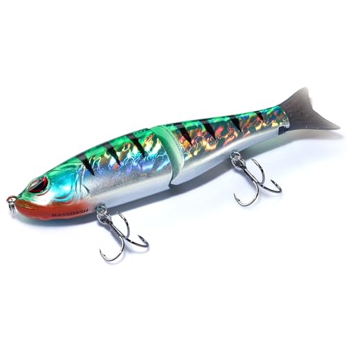 SwimShad Glide Baits Jointed Swimbait Bass Pike Salmon Trout Muskie Fishing Lure (Sunny Gill / 7in/2.2oz)