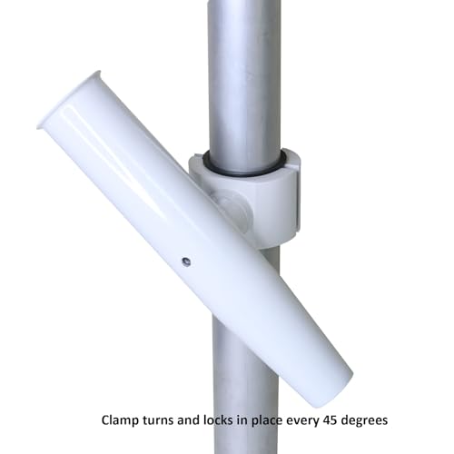 2 PCS T Top Rod Holder Single Aluminum clamp on fit 1.5" (White)