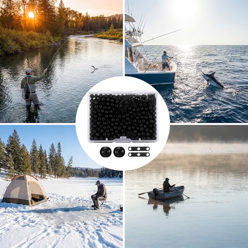 Fishing Bobber Stops and Beads Set (Black)