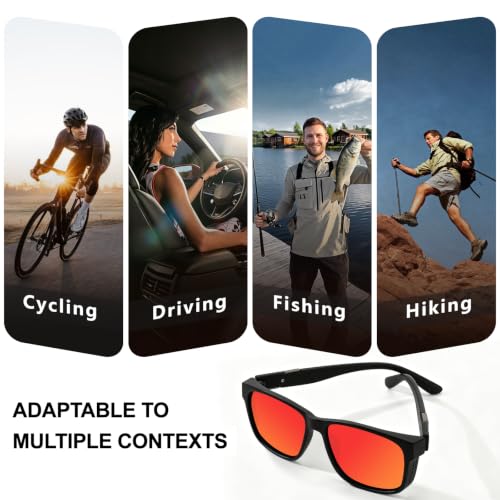 Polarized Sunglasses for Men Women (3pack Black/Blue/Red)