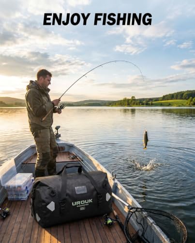 Waterproof Duffel Bag 40L 65L 90L Large Motorcycle Dry Bag Backpack (Carbon Fiber Black / 65L)