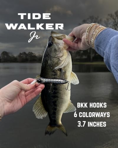 Topwater Co Tide Walker Jr Walking Topwater Fishing Lure (Bones Jr)