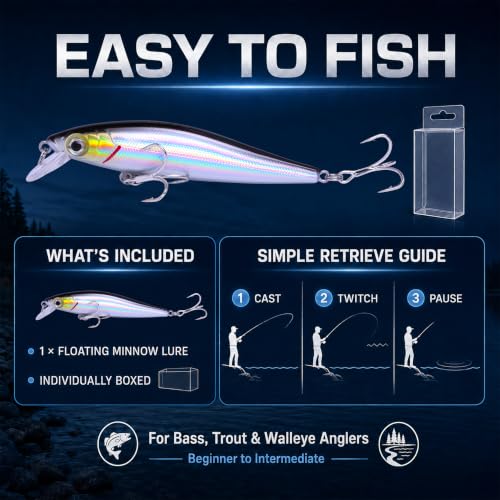 Floating Minnow Fishing Lure (B1-1PCS/0.3OZ-3.35")