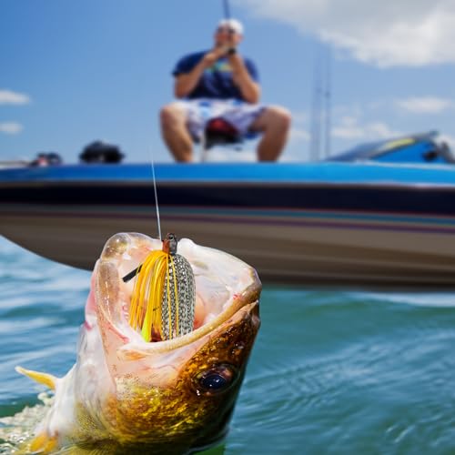 3 pcs Swim Jig with Weed Guard & Silicone Skirt for Bass Trout Pike (3 pcs Swim Jigs)