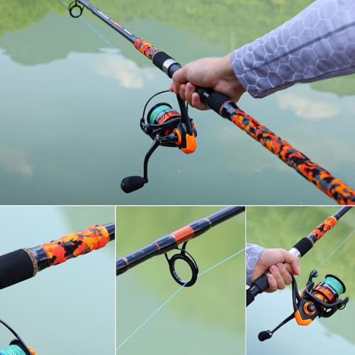 Surf Spinning Fishing Rod Carbon Travel Surf Rod M (orange / 12ft-Spinning-3Pc-H)