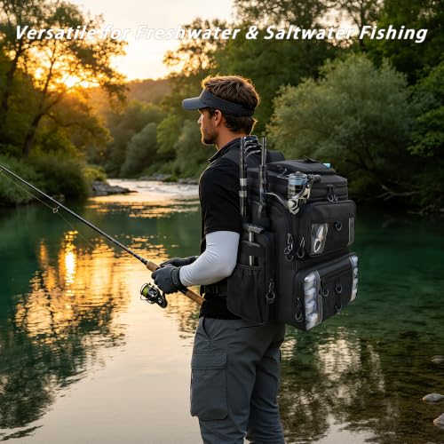 Fishing Tackle Backpack (Black)