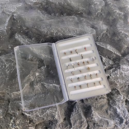 Deep Clear Fly Fishing Box Magnetic Closure Fly Tackle Organizer (H055MA-7.36 × 4.92 × 0.94 inch)