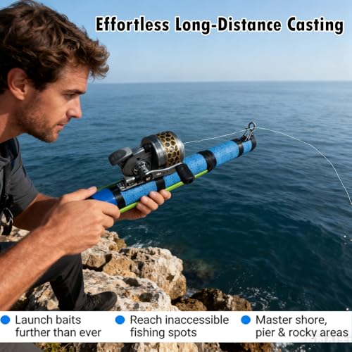 Fishing Catapult Rod Spincast Reel Portable Salt Fresh Water Gear (Advanced)