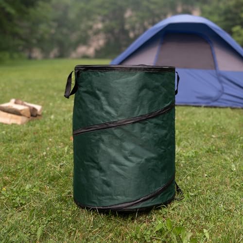 Pop Up Outdoor Trash Can (Green / 46-Gallon)