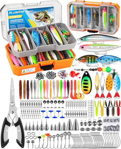 Bass Fishing Lures Tackle Box Gear Kit with Tackle Included
