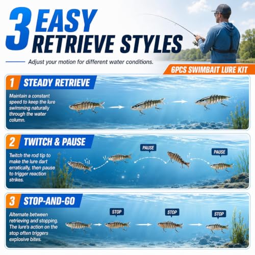 Bass Fishing Lures (6PCS / 2 Sizes)
