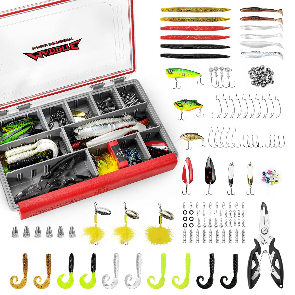 by KastKing Fishing Tackle Kit (143pcs Freshwater Lure Kit)