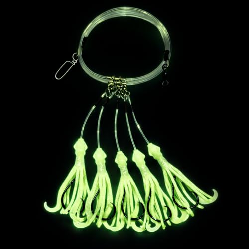 Tackle Deep Drop Rig (Chartreuse Glow / 6/0 – 5 Hook)