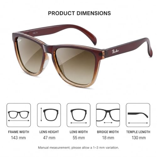 Polarized Sunglasses UV400 Protection for women (Dark Brown / Light Brown)
