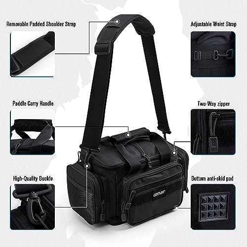 Fishing Tackle Bag (B1:Black(Without Trays-15.75"x9.45"x8.27") / Small)