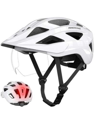 Adult Bike Helmet Rear Light & OTG Magnetic Goggles for Men Women