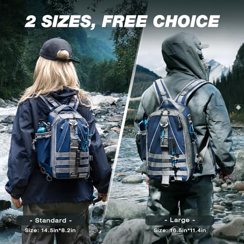 Fishing Backpack with Rod Holder (Blue)