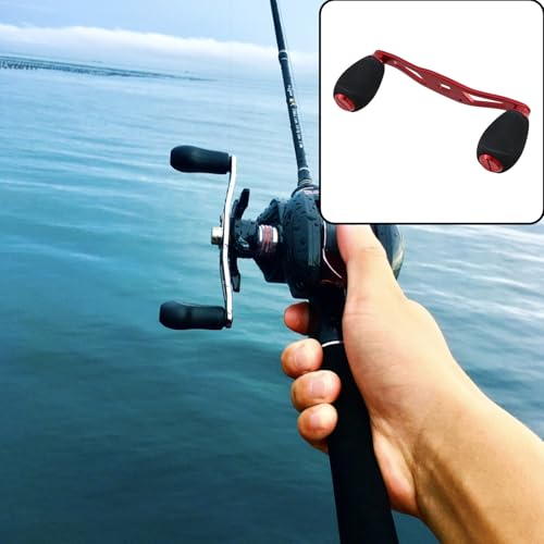 Fishing Baitcasting Reel Handle Replacement Parts (Red Black)