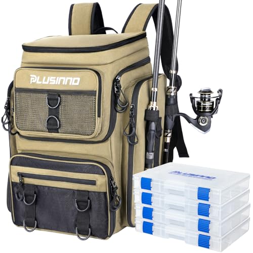 Fishing Tackle Backpack with Rod Holders