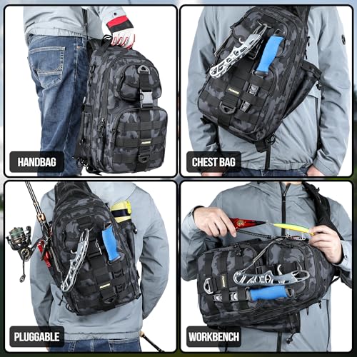 Fishing Backpack (Black Bag With 2 Boxes (No Rod))