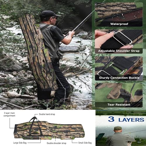 3 Layers Fishing Pole Bag (Earthy yellow / 150cm/59in)