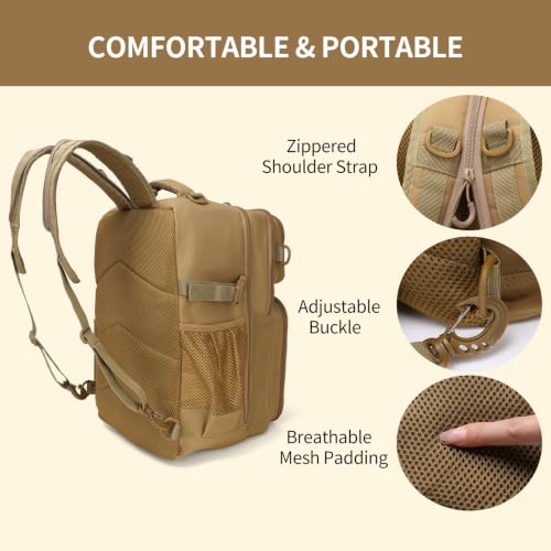 Fishing Backpack with Rod Holder (Khaki / Large)
