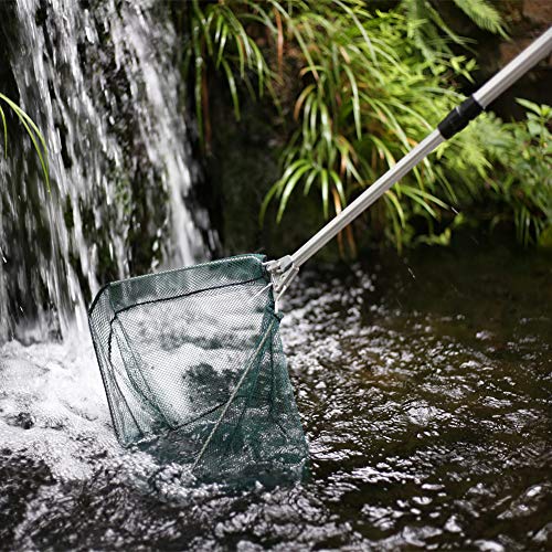 Fishing Landing Net with Telescoping Pole Fishing Net Freshwater Fishing Net for Pond (A: Aluminum Handle, 50" Full)