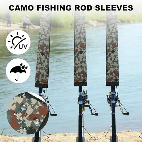 Neoprene Fishing Rod Sleeve Rod Socks for Casting (69" / 2-Digital Camo)
