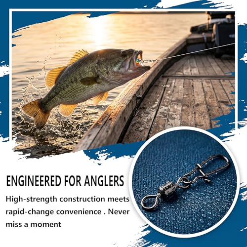 300 Pack Fishing Snap Swivels Tackles