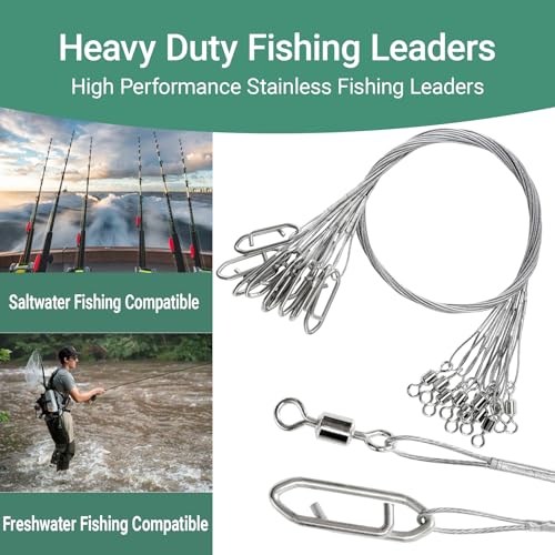 High Strength Fishing Leaders Steel Heavy Duty Fishing Leader Wire Line Stainless Wire Leaders Saltwater White Nickel
