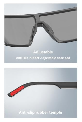 Polarized Sunglasses for Men (Black/Red)