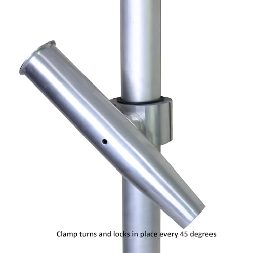 2 PCS T Top Rod Holder Single Aluminum clamp on fit 1.5" (Silver)