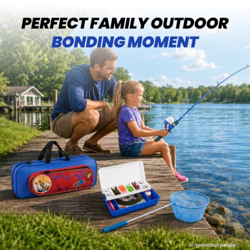 Kids Fishing Pole (Blue / 3.94-ft Set)