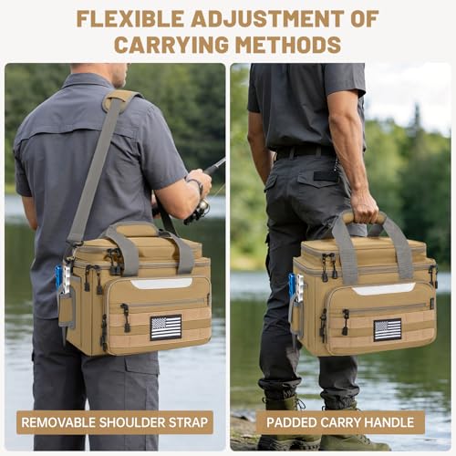 Fishing Tackle Bag Empty (Khaki / Bag Only)