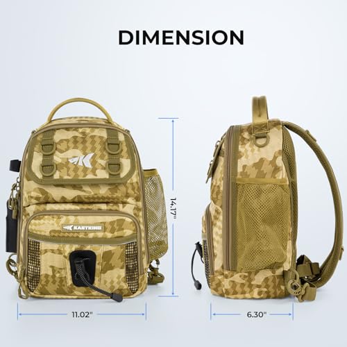 BaitSpace Fishing Sling Bag with Rod Holder (Khaki Camo / Standard)