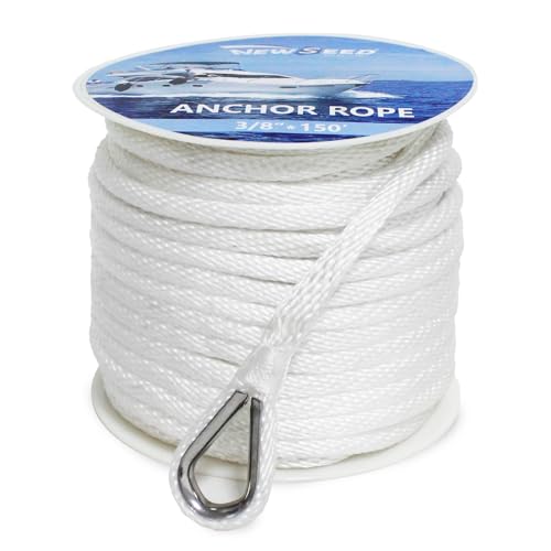 NEWSEED Anchor Line Premium Solid Braid Nylon MFP Anchor Boat Rope