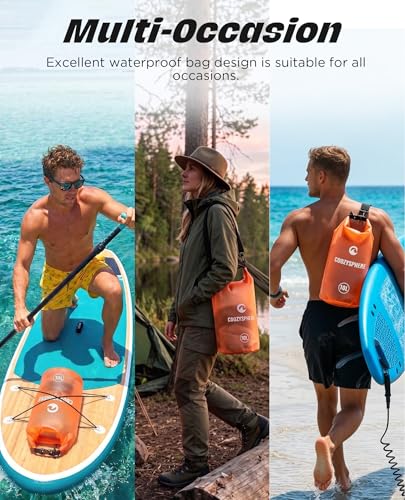 Waterproof Floating Dry Sack with Phone Case & Whistle 10L (Orange / 10L)