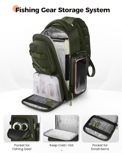 Fishing Sling Bag for Men (Olive Green / 14.1 X 8.7 X 5.7 inches)