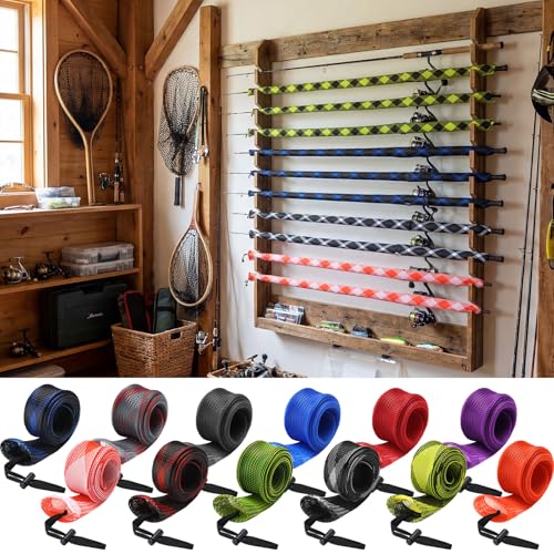 Lengthen Fishing Rod Sleeve Socks Covers Braided Mesh Rod Protector Fishing Tools Accessories for Bait Casting Sea (Dark Color / 67 x 0.18 in)