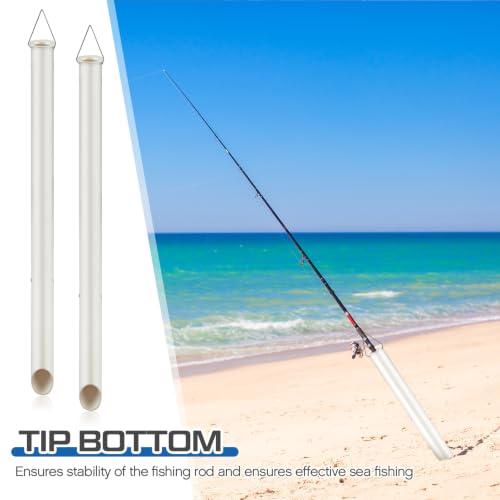 Tubular Sand Spikes for Surf Fishing PVC Surf Shore and Beach Fishing Rod Holder Sand Spike for Beaches (36 Inch)